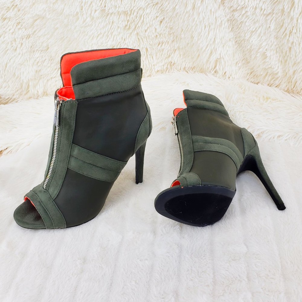 Front Zipper 4" High Heel Ankle Boots - Picture 11 of 11